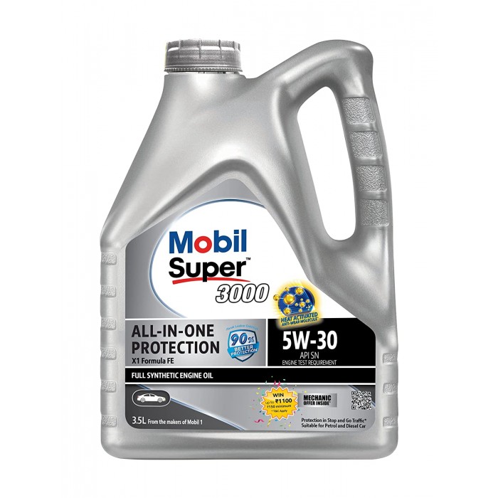 Mobil Super 3000 X1 Formula FE 5W-30 Fully Synthetic Petrol/Diesel Engine Oil (3.5 L)